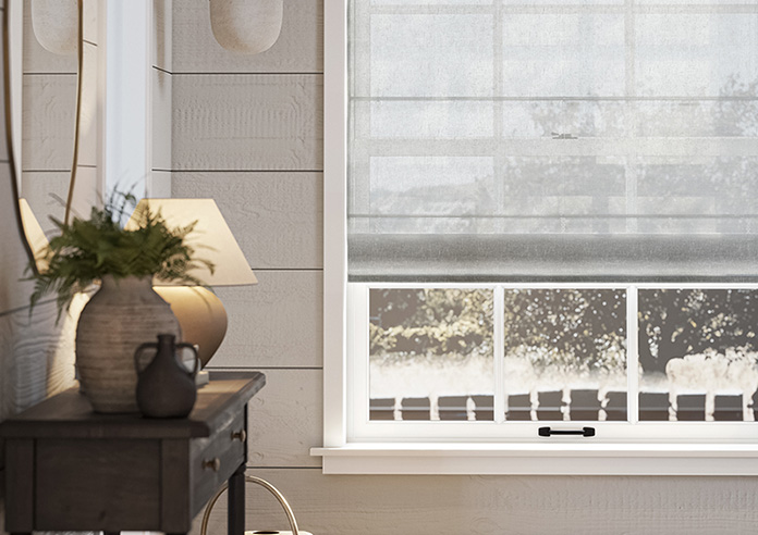 Taranto Voile, Mountain Grey - Motorised Roman Blind - Image 5